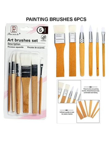 Paint Brushes 6Pcs Set Hb8099B Raw4284