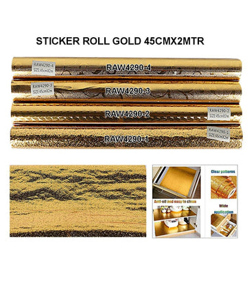 Sticker Roll Gold 45Cm X 2Mtr Raw4290
