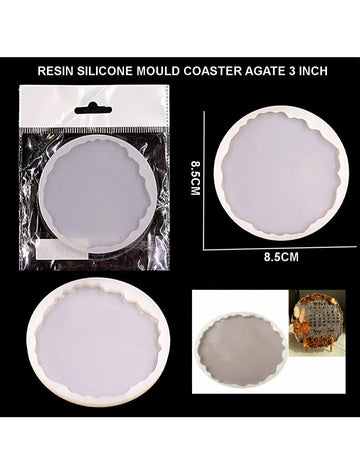 Resin Silicone Mould Coaster Agate 3Inch Raws-522