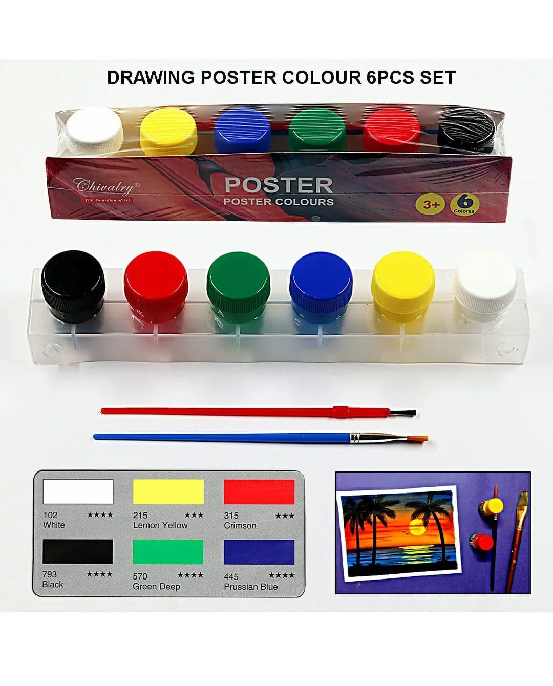 Poster Colour 6Pcs Set Cf0630P