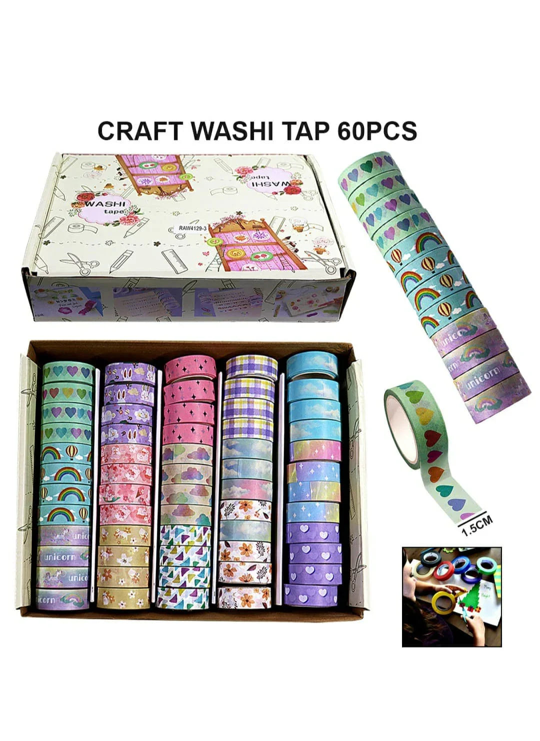 Washi Tap 60Pcs Raw4129-3 | INKARTO