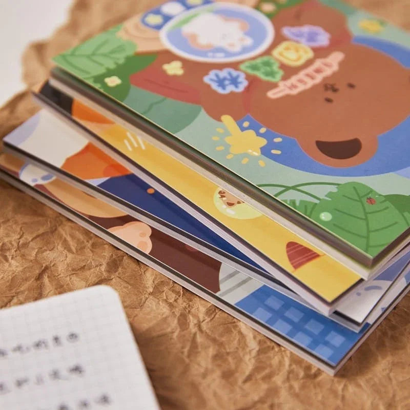 ( Book  Book ) Premium Kawaii Bear paper sticker book for journaling and scrapbooking- Pack of 15 sheets- 250 Stickers