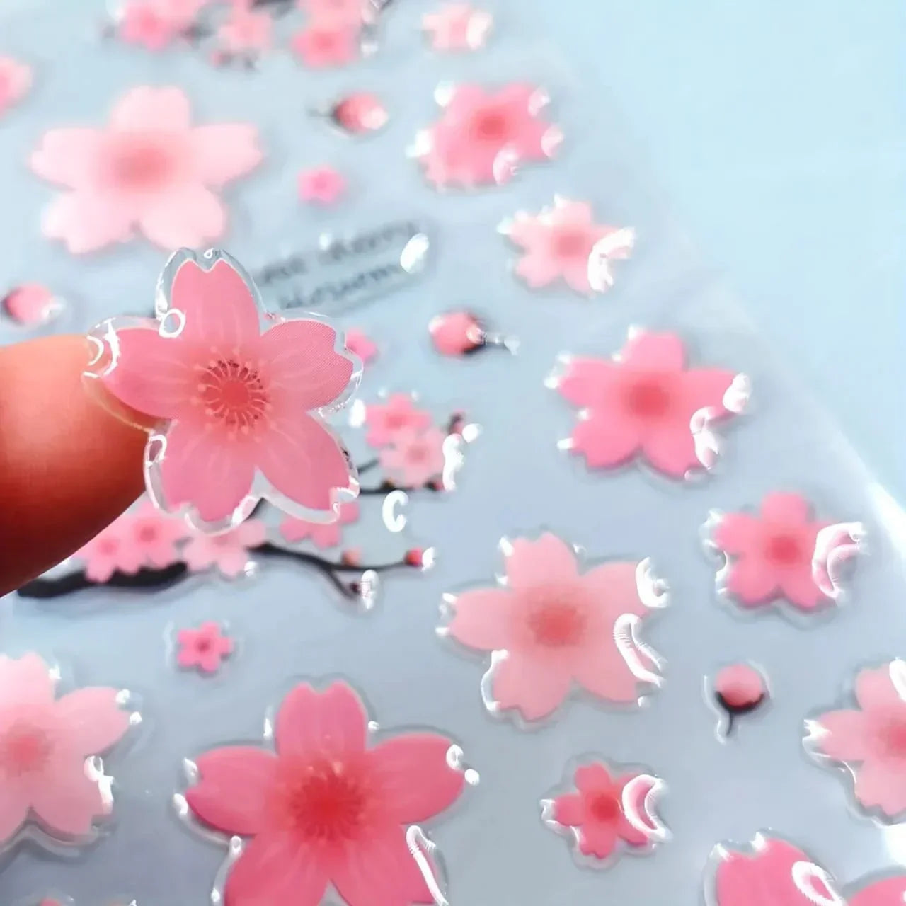 Cherry blossom 3d decorative sticker for journaling and scrapbooking  -Pack of 1 sheet