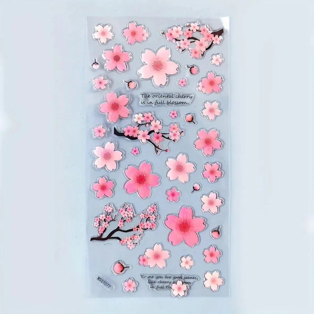 Cherry blossom 3d decorative sticker for journaling and scrapbooking  -Pack of 1 sheet
