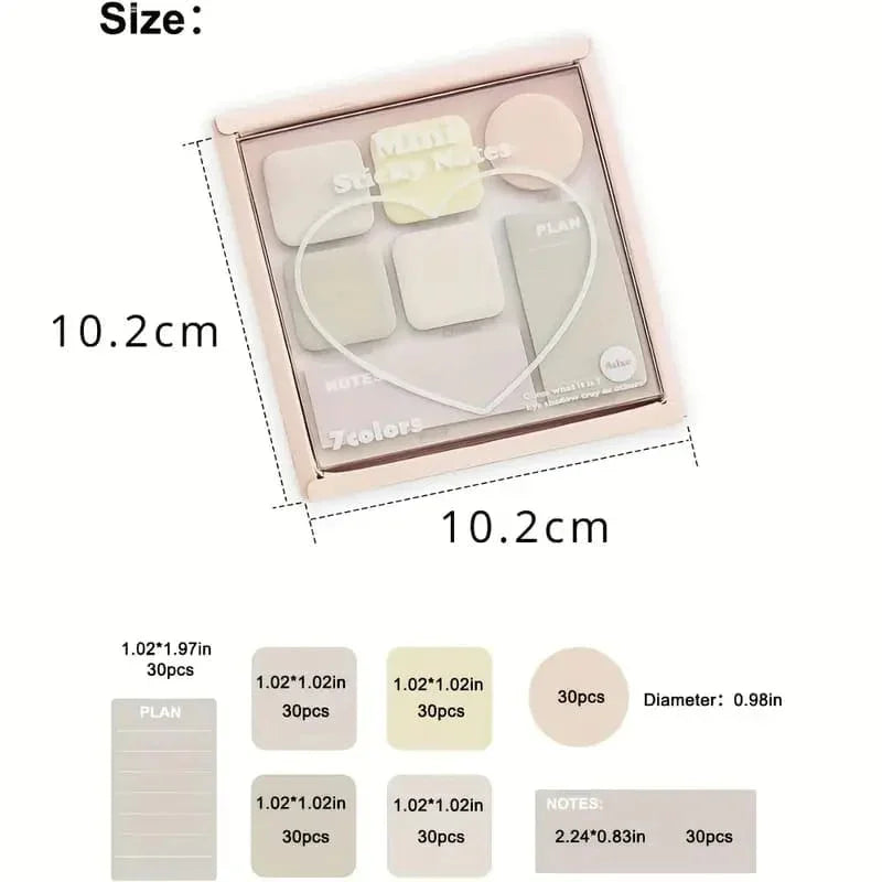 Pastel dreamy sticky notes box  I To do list planner notes I 210 Sticky Notes Sheets