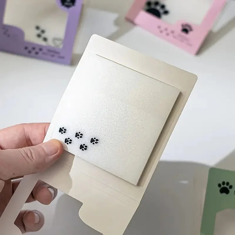 (  ) Kawaii glitter transparent paw sticky notes l 50 sheets