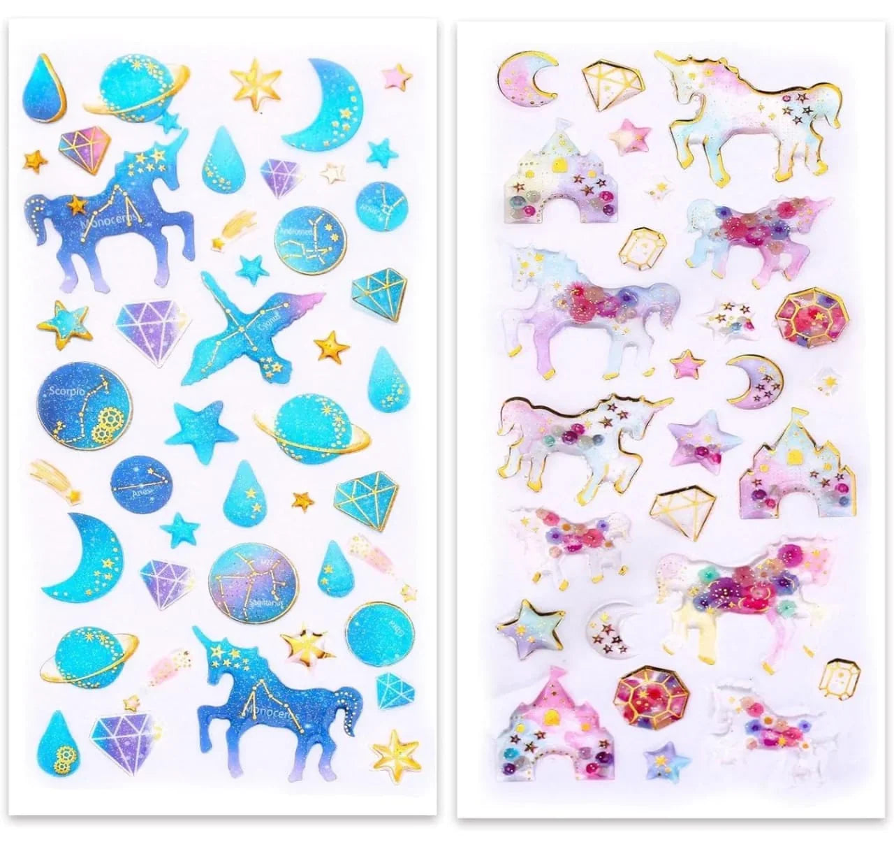 Pastel 3d sticker - pack of 1 sheet assorted design
