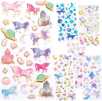 Pastel 3d sticker - pack of 1 sheet assorted design