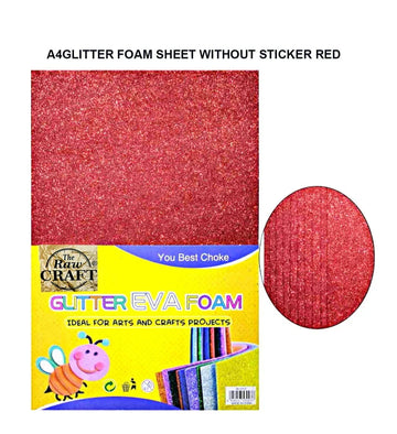 A4 Glitter Foam Sheet Without Stick Red Ch3-A4Red
