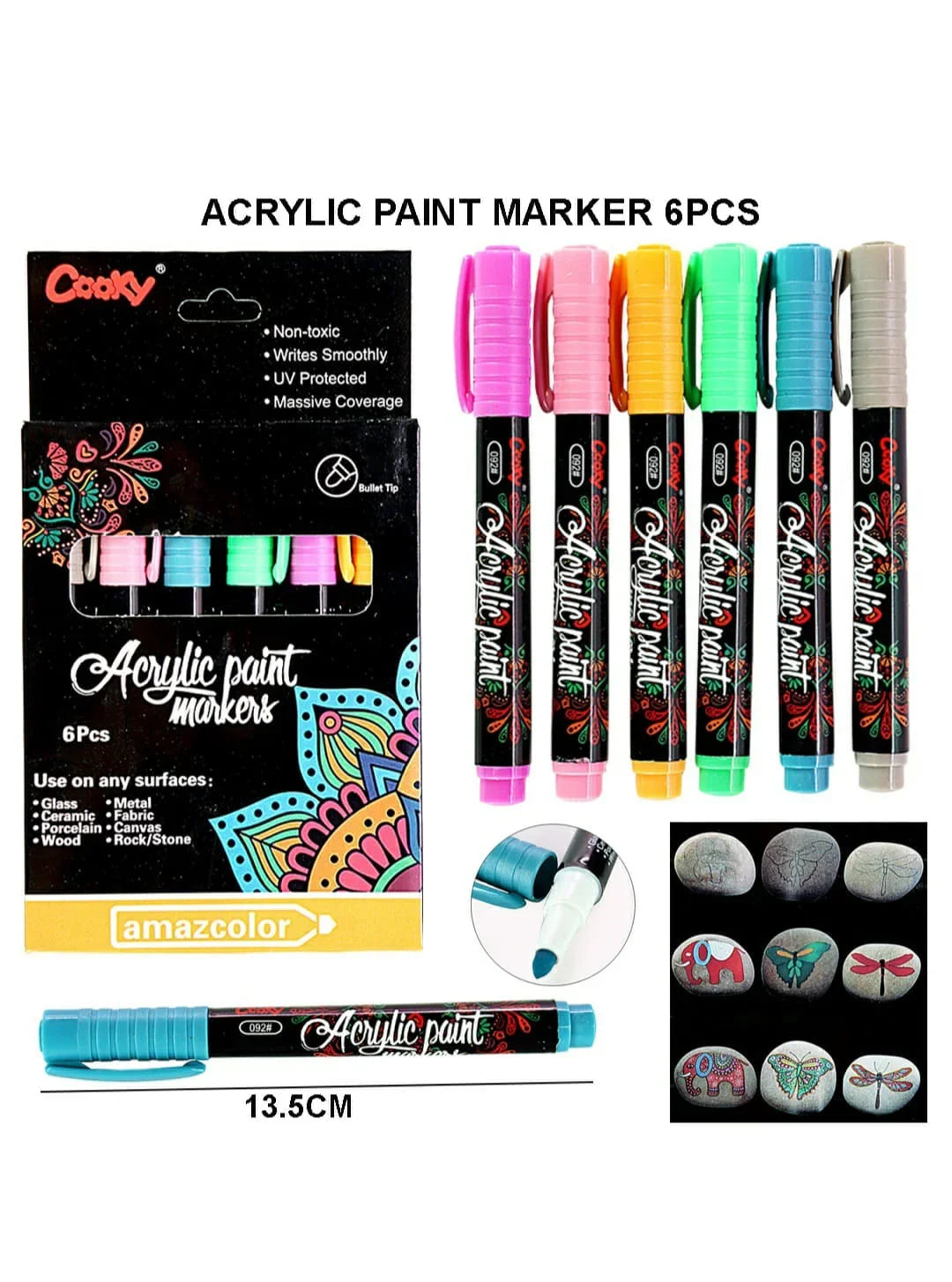 Acrylic Pain Marker 6Pcs Cm092D