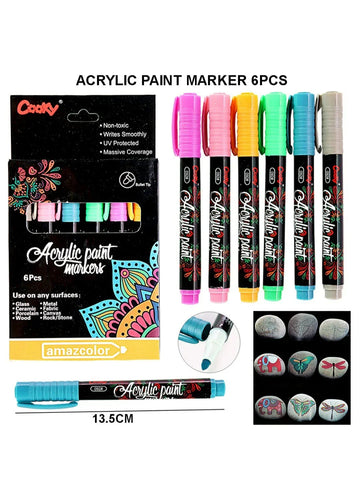 Acrylic Pain Marker 6Pcs Cm092D