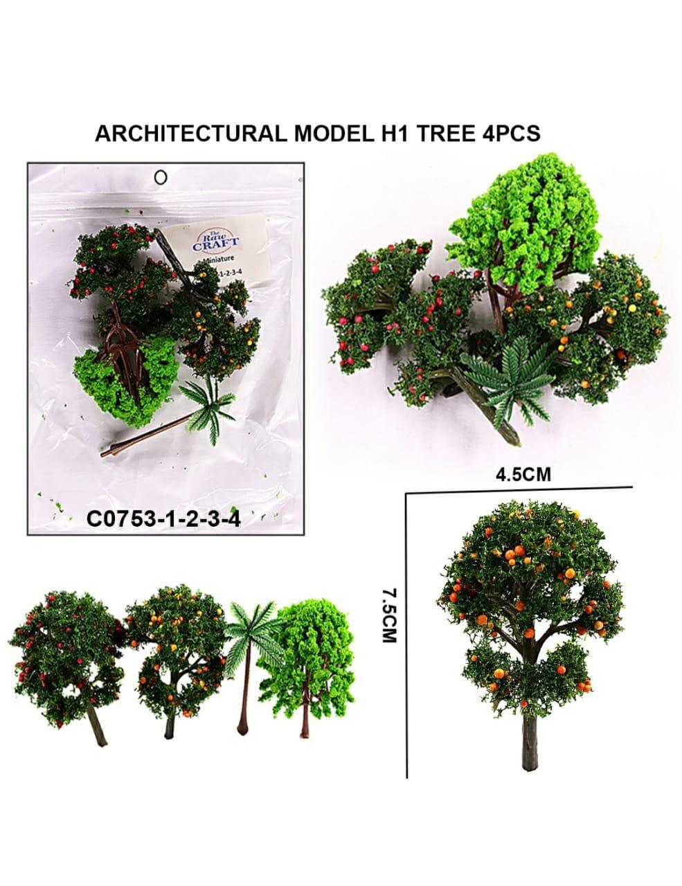Architectural Model H1 Tree 4Pcs C0753-1234