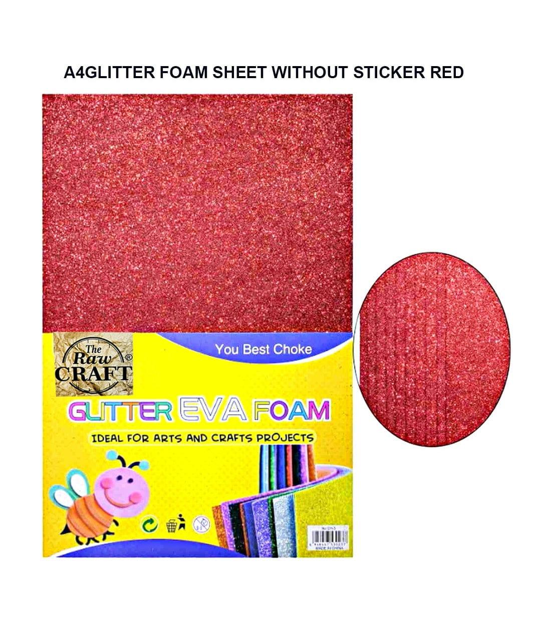 A4 Glitter Foam Sheet Without Stick Red Ch3-A4Red