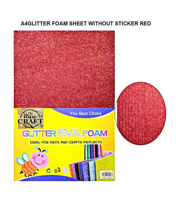 A4 Glitter Foam Sheet Without Stick Red Ch3-A4Red