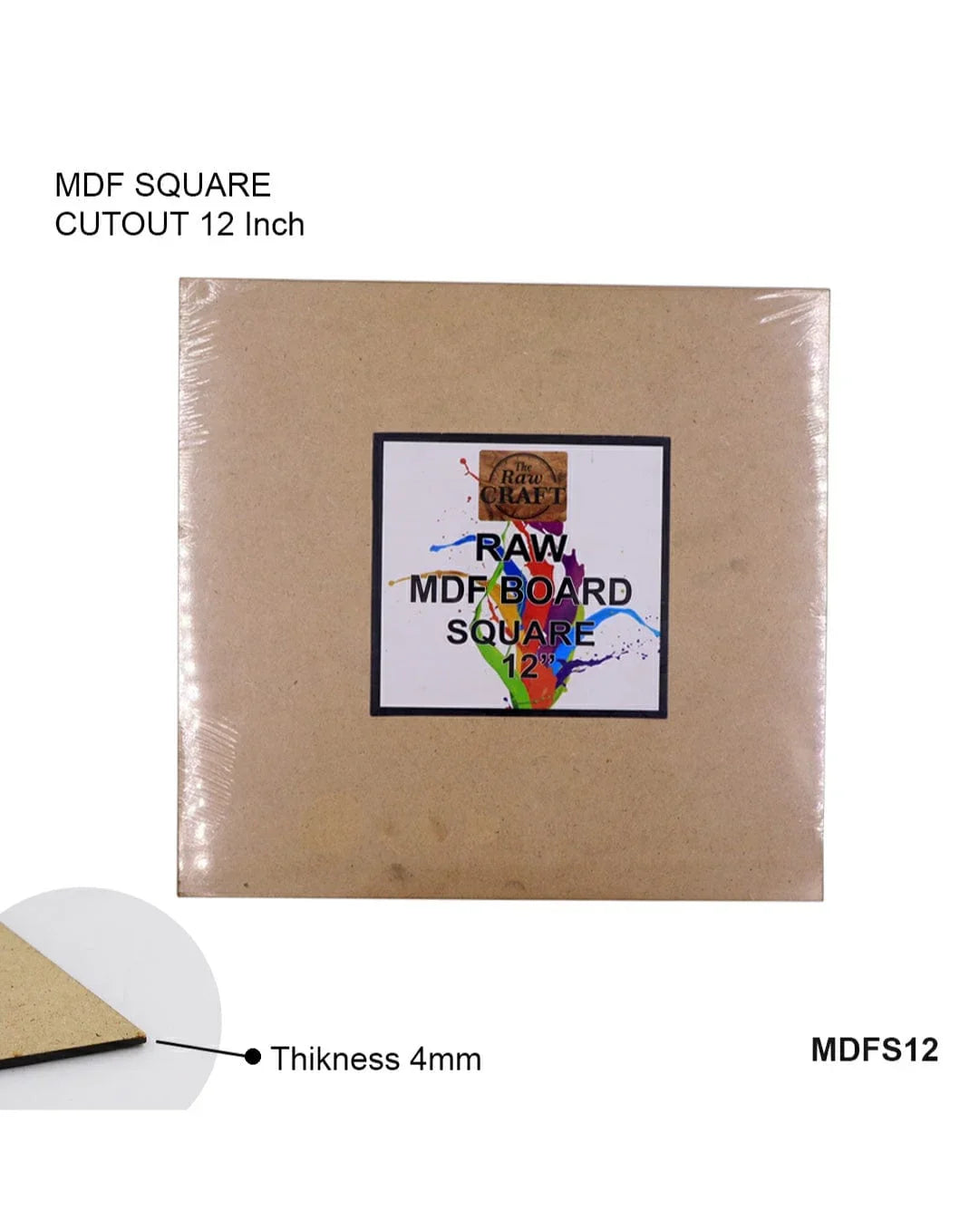 Mdf Cutout Square 12X12Inch Mdfs12X12