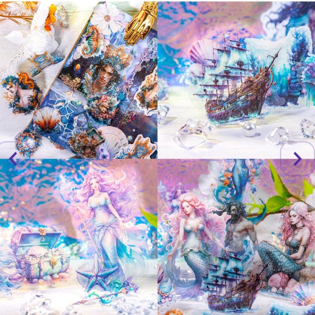 Tzzh081 Mermaid Retro Story Sticker Pack 20Pc