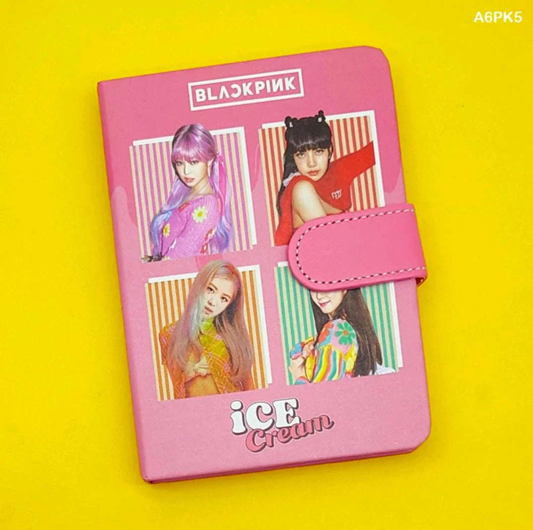 A6Pk5 Dairy Printed Magnetic Black Pink (14X10Cm)