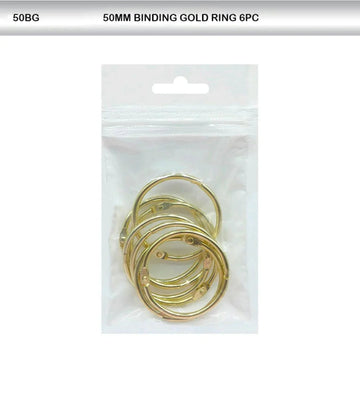 Book Binding Gold 50Mm Ring 6Pc (50Bg)