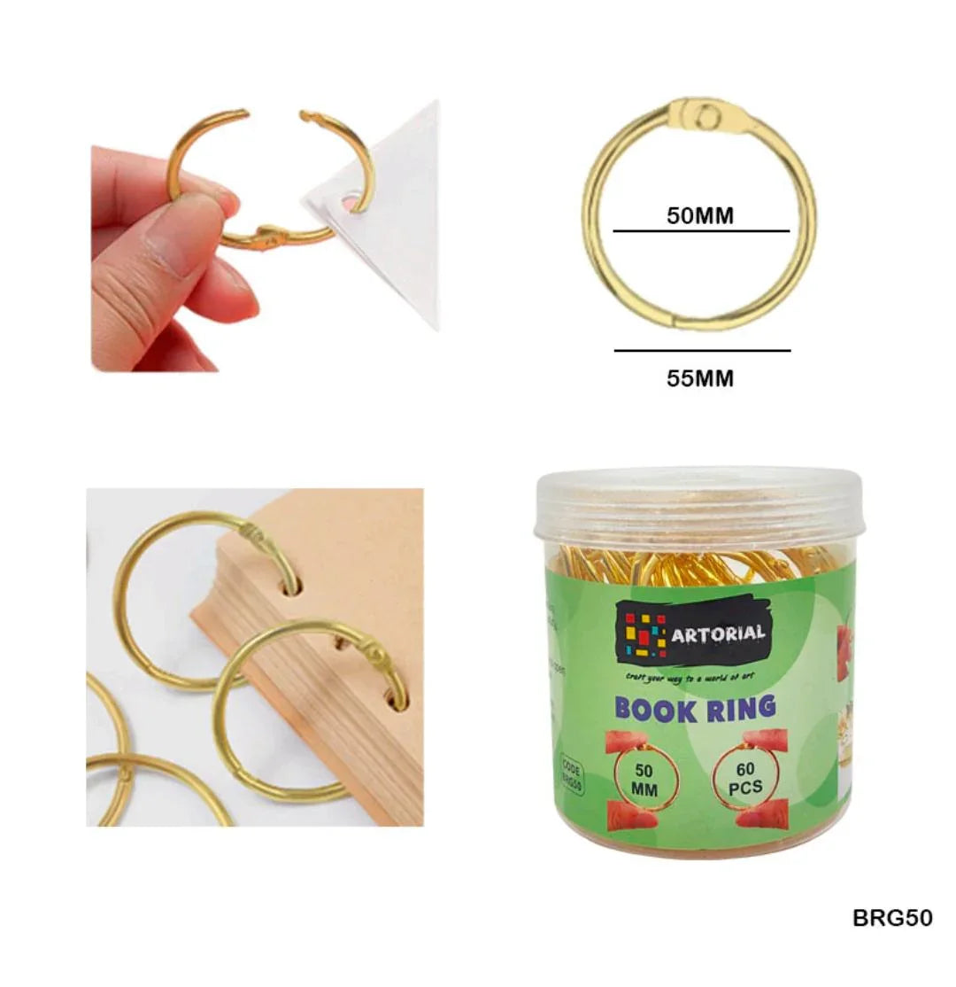 50Mm Book Ring Gold 60Pc (Brg50)
