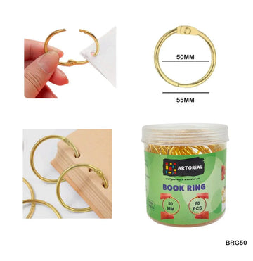 50Mm Book Ring Gold 60Pc (Brg50)