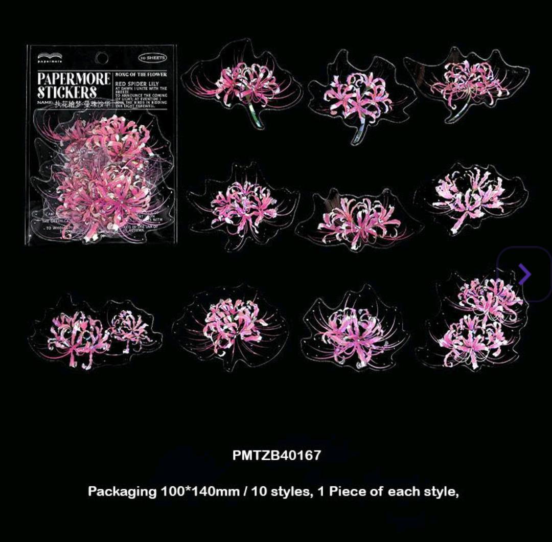 Pmtzb40167 Papermore Flower Sticker 10Pc