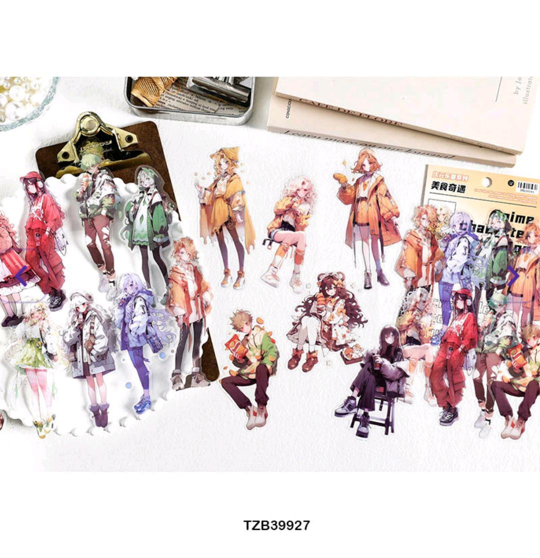 Tzb39927 Anime Character Deco Sticker 30Pc