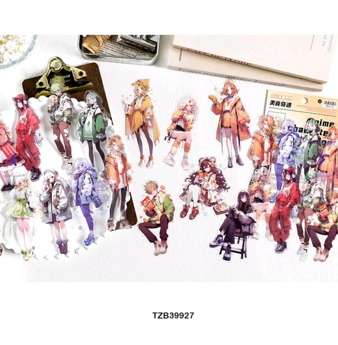 Tzb39927 Anime Character Deco Sticker 30Pc