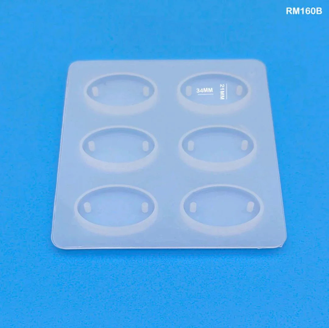 Rm160B Silicone Rakhi Mold 6 Cavity Ovel 34*21Mm