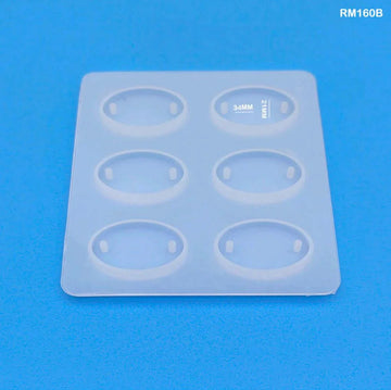 Rm160B Silicone Rakhi Mold 6 Cavity Ovel 34*21Mm