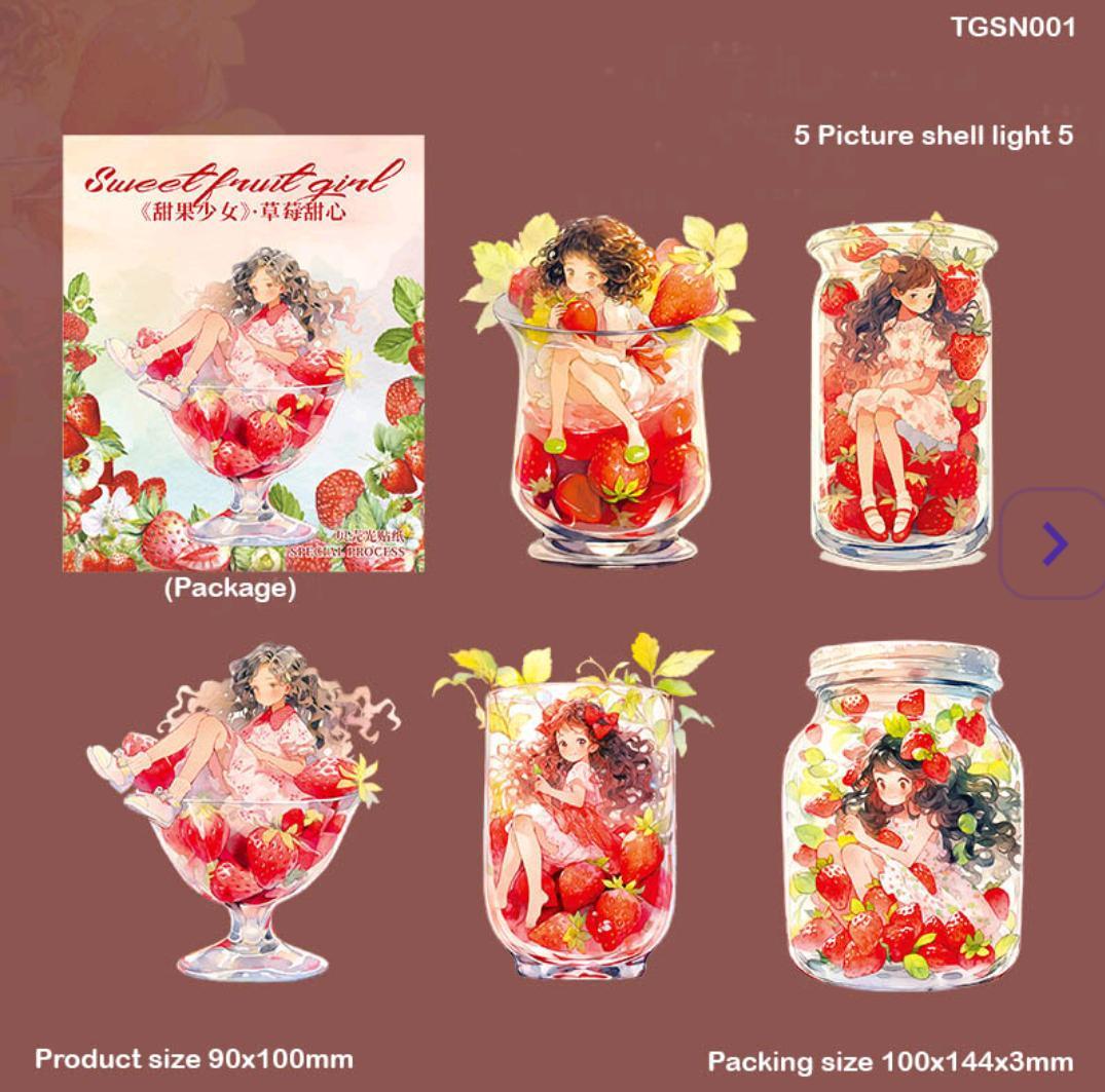 Tgsn001 Sweet Fruit Girl Deco Sticker
