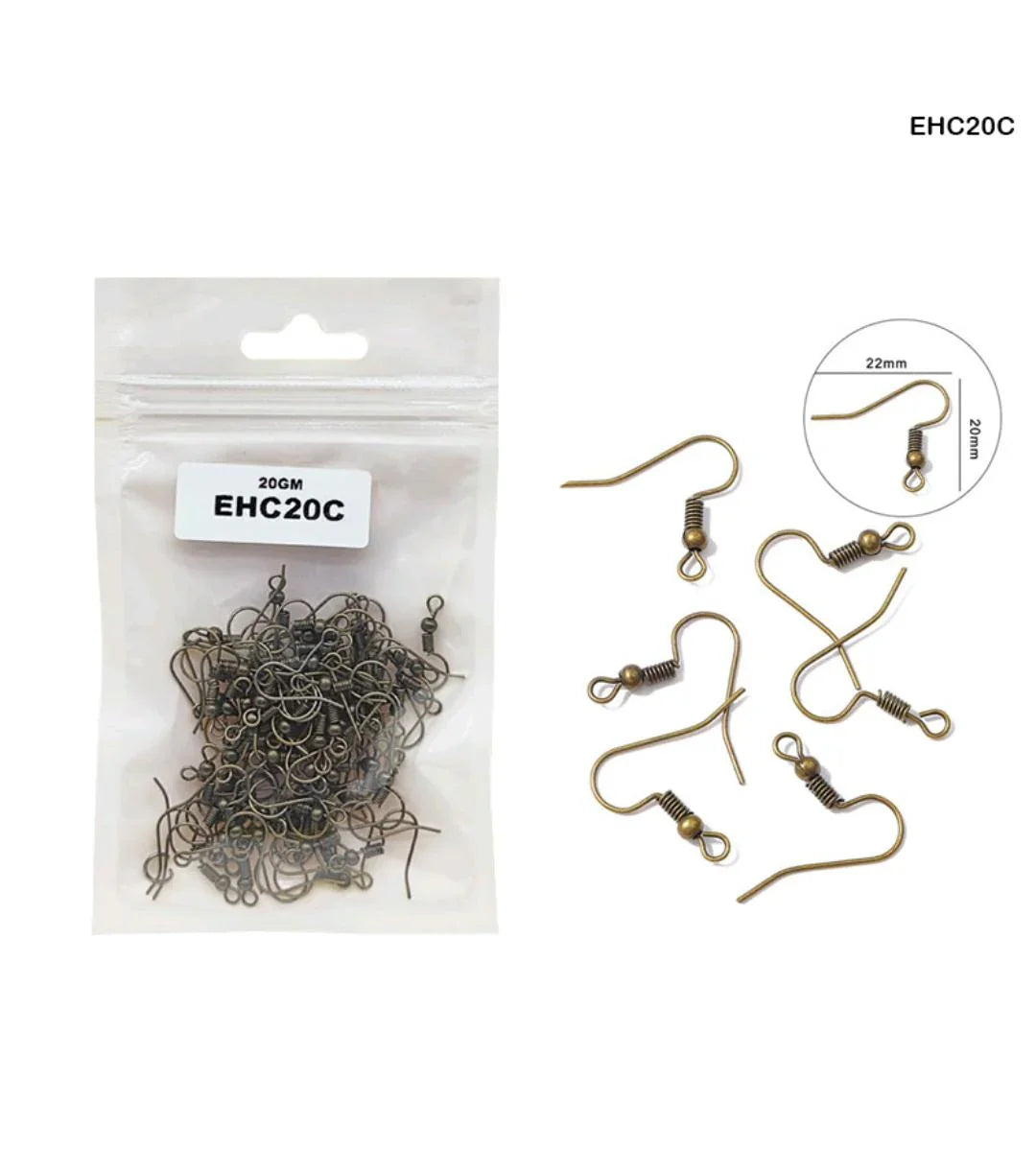 Ear Hook Clasps With Bead 20Gm Copper (Ehc20C)