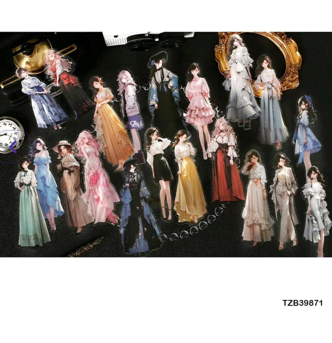 Tzb39871 Romantic Character Deco Sticker 20Pc