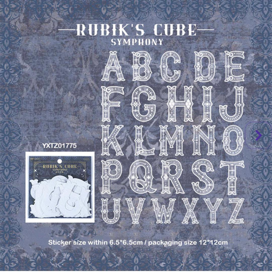 Yktz01775 Rubiks Cube Embossed Lette Sticker 26Pc