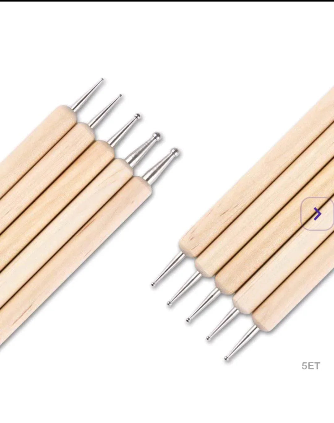 5Pc Emboss Tool Wooden 2 Side (5Et)