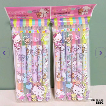 Highlighter Pen 6Pcs Rabbit Qbt2778-3