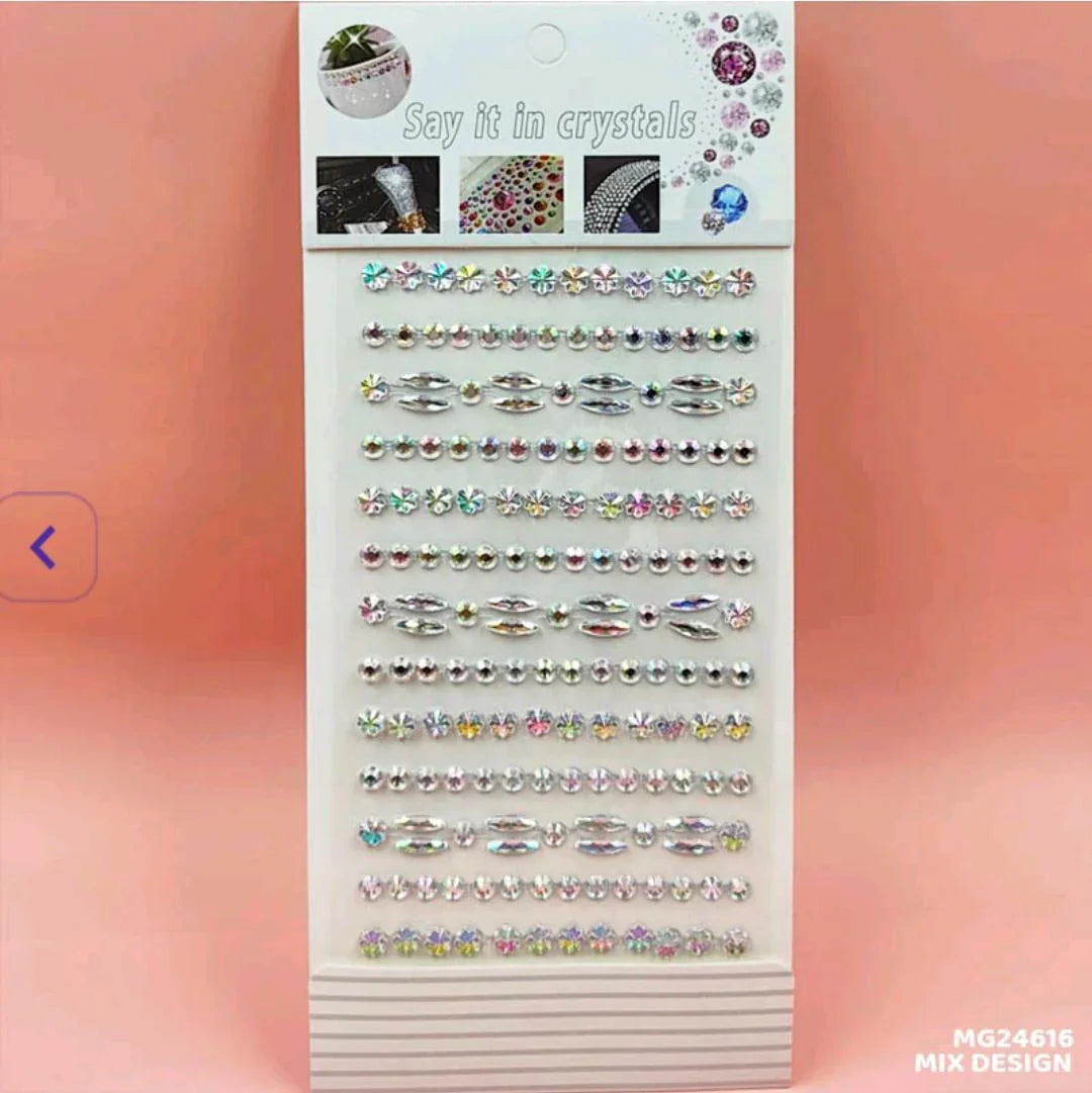 Mg24616 Gem Stones Stay Crystal Equal Strip Sticker