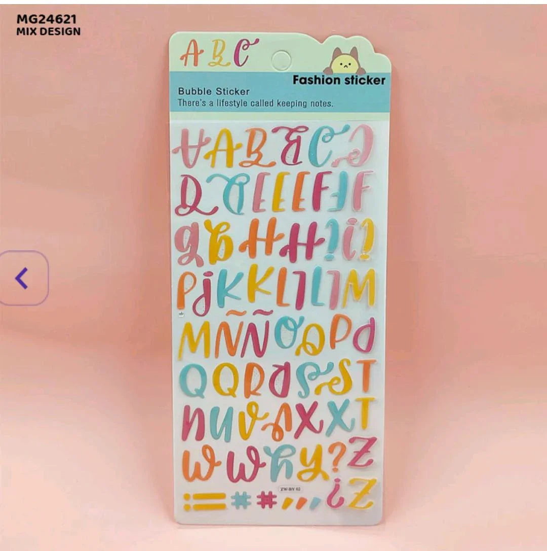 Mg24621 Bubble Alphabet Sticker