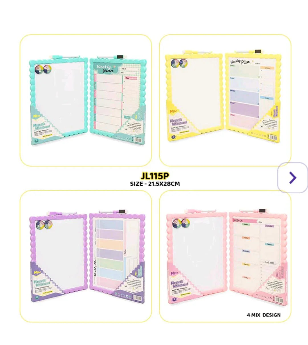 Jl115P Writing White Board Magnetic 21.5X28Cm Planner