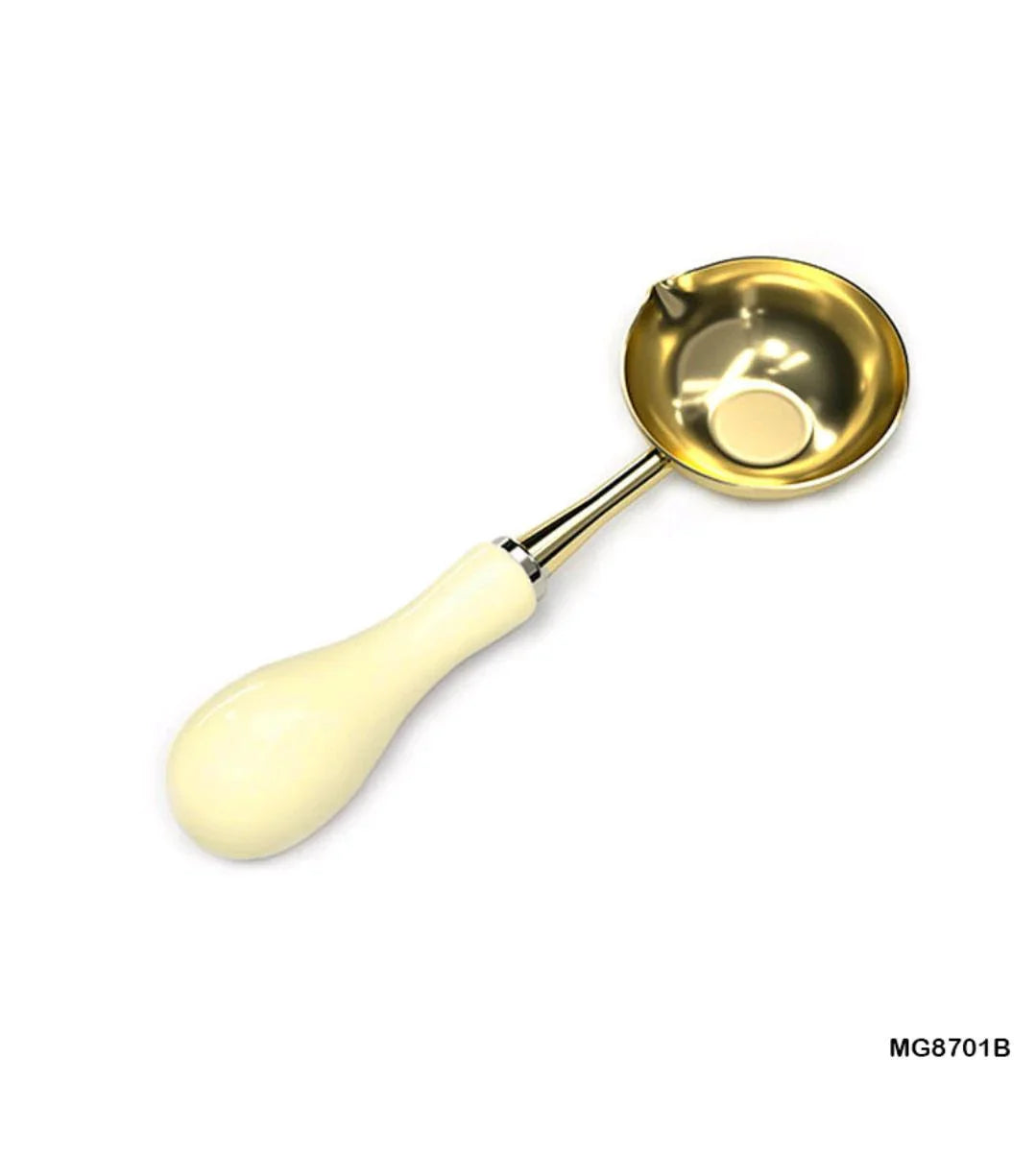 Mg8701B Wax Melting Spoon Cream Wooden S Handle