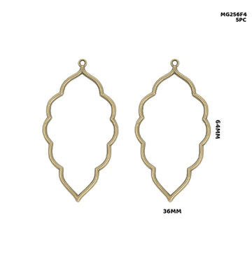 Mg256F4 Bezels Leaf Shape 5Pc Copper