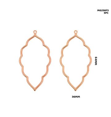 Mg256F3 Bezels Leaf Shape 5Pc Rose Gold