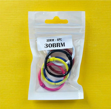 30Mm Book Binding Multicolor Ring (6Pc) (30Brm)