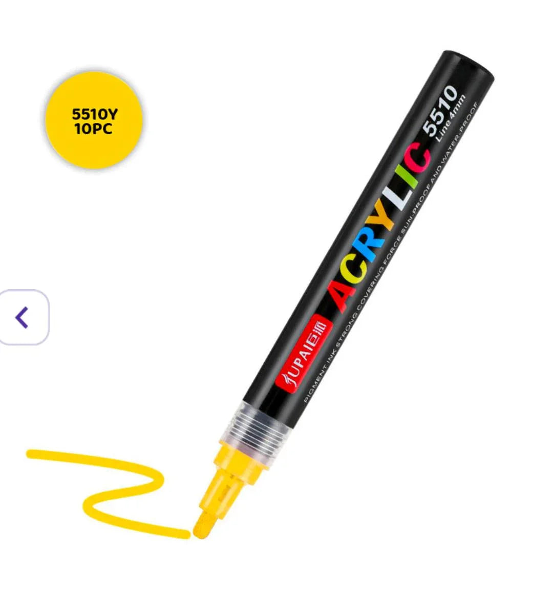 5510Y Acrylic Paint Marker Yellow 10Pc 4Mm