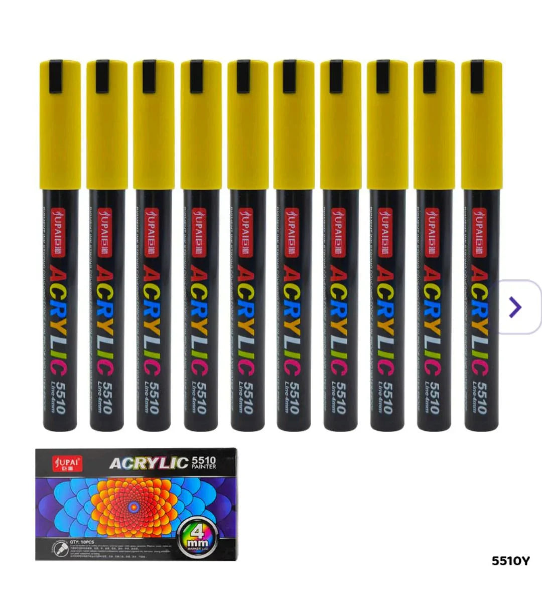 5510Y Acrylic Paint Marker Yellow 10Pc 4Mm