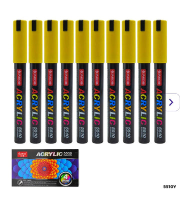 5510Y Acrylic Paint Marker Yellow 10Pc 4Mm