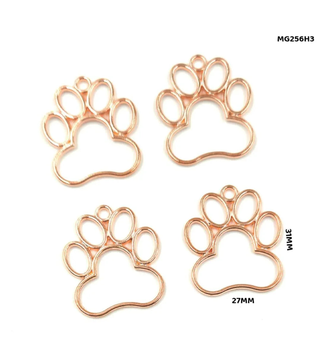 Mg256H3 Bezels Paw Shape 5Pc Rose Gold