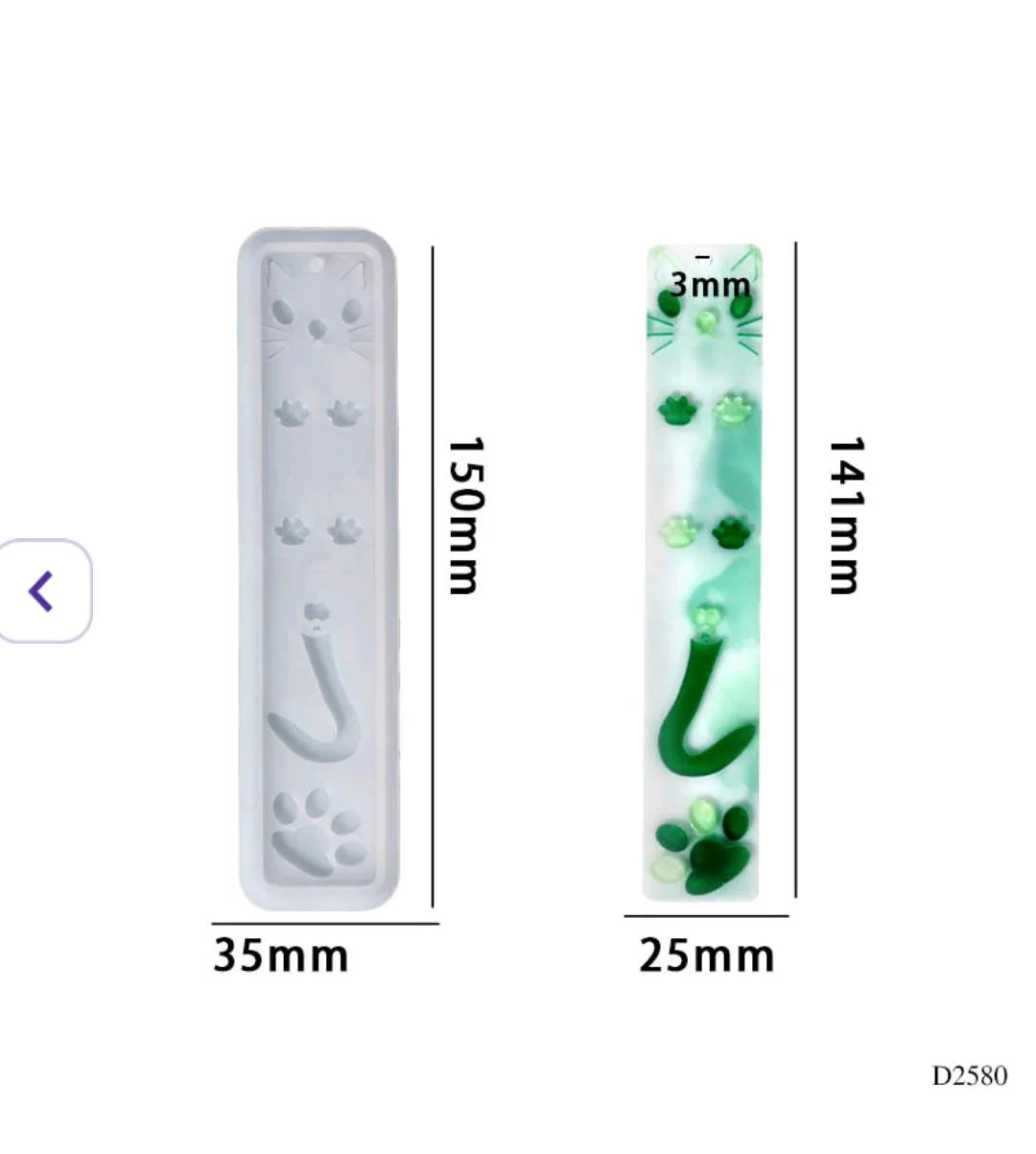 D2580 Silicon Bookmark Mold