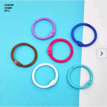20Mm Book Binding Multi Ring (6Pc) (20Brm)