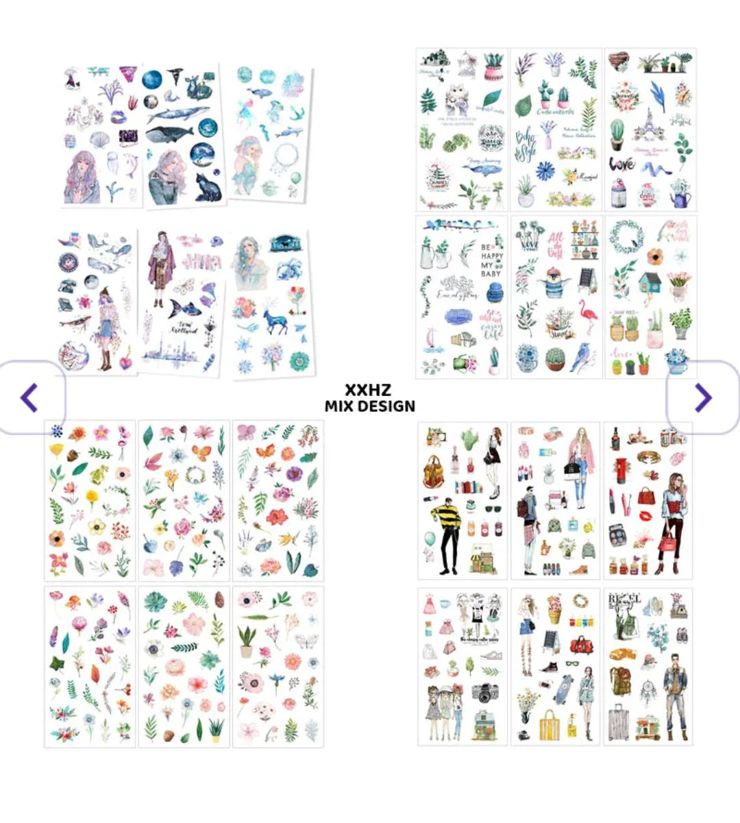 Xxhz Deco Sticker 6Pc
