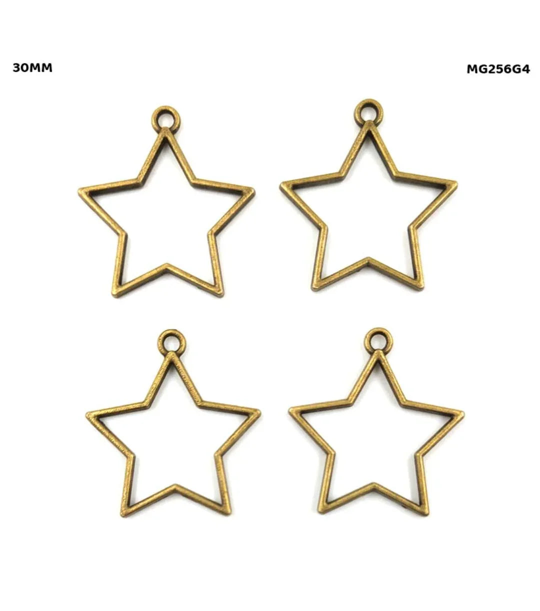Mg256G4 Bezels Star Shape 5Pc Copper